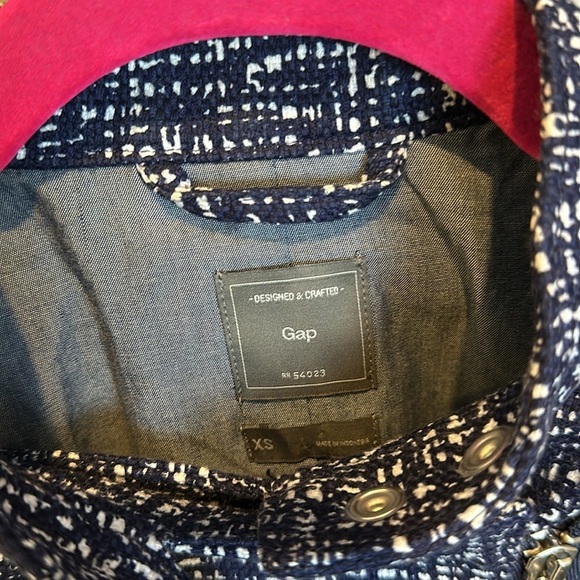 GAP navy and white print moto jacket size XS - Picture 2 of 3